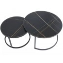 Комплект SIGNAL FERRANTE D (2 стола журнальных) черный мрамор/черный мат